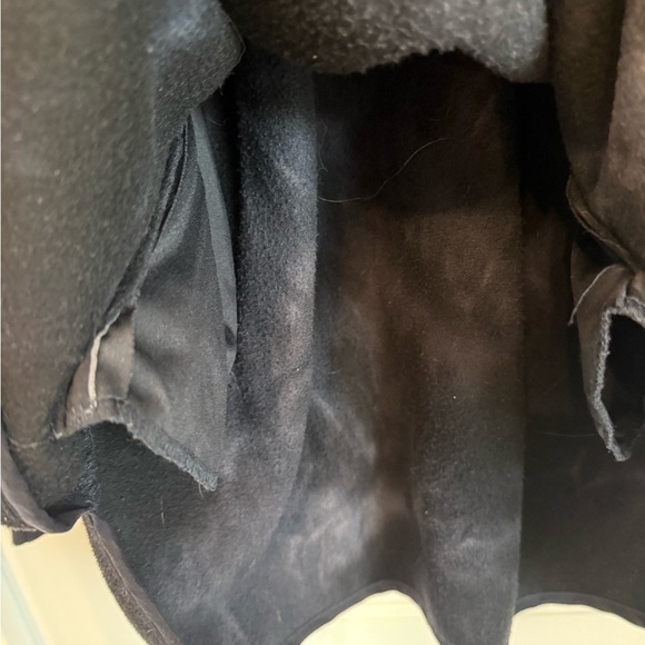 Cozy warm black grey fleece pullover jacket with button collar women's XL - Picture 5 of 8